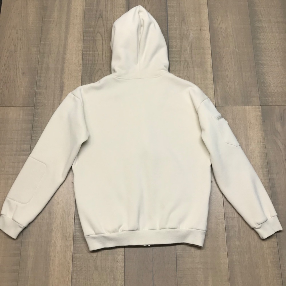 Comfrt Airplane Mode Hoodie Womens Size M Beige Travel Full Zip Bone Cream Cozy - Picture 2 of 15